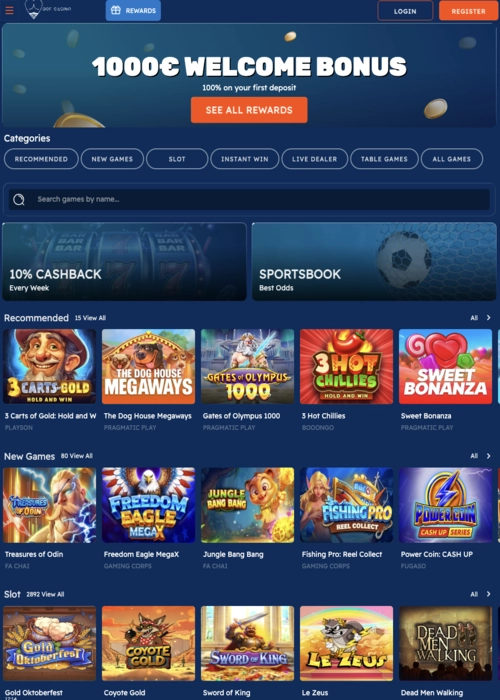 Gaming lobby slots collection BOF Casino